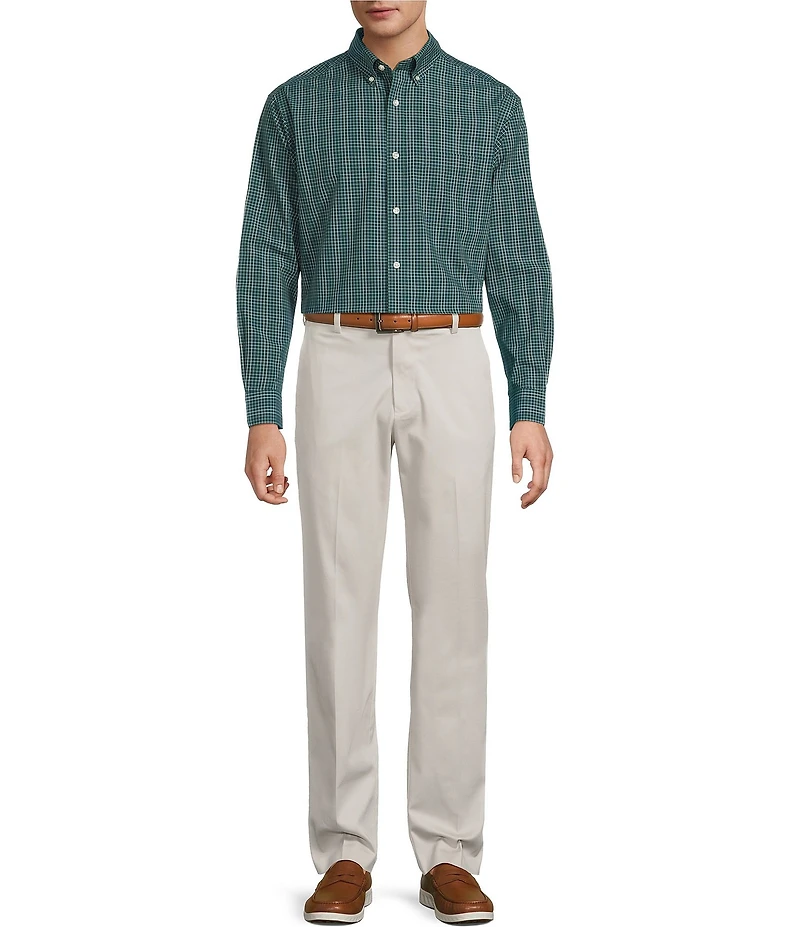 Gold Label Roundtree & Yorke Big & Tall Non-Iron Long Sleeve Windowpane Sport Shirt