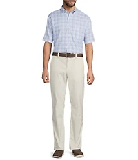 Gold Label Roundtree & Yorke Big & Tall Non-Iron Button Down Collar Short Sleeve Plaid Sport Shirt