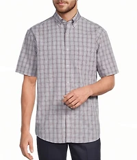 Gold Label Roundtree & Yorke Big & Tall Non-Iron Short Sleeve Medium Plaid Poplin Sport Shirt