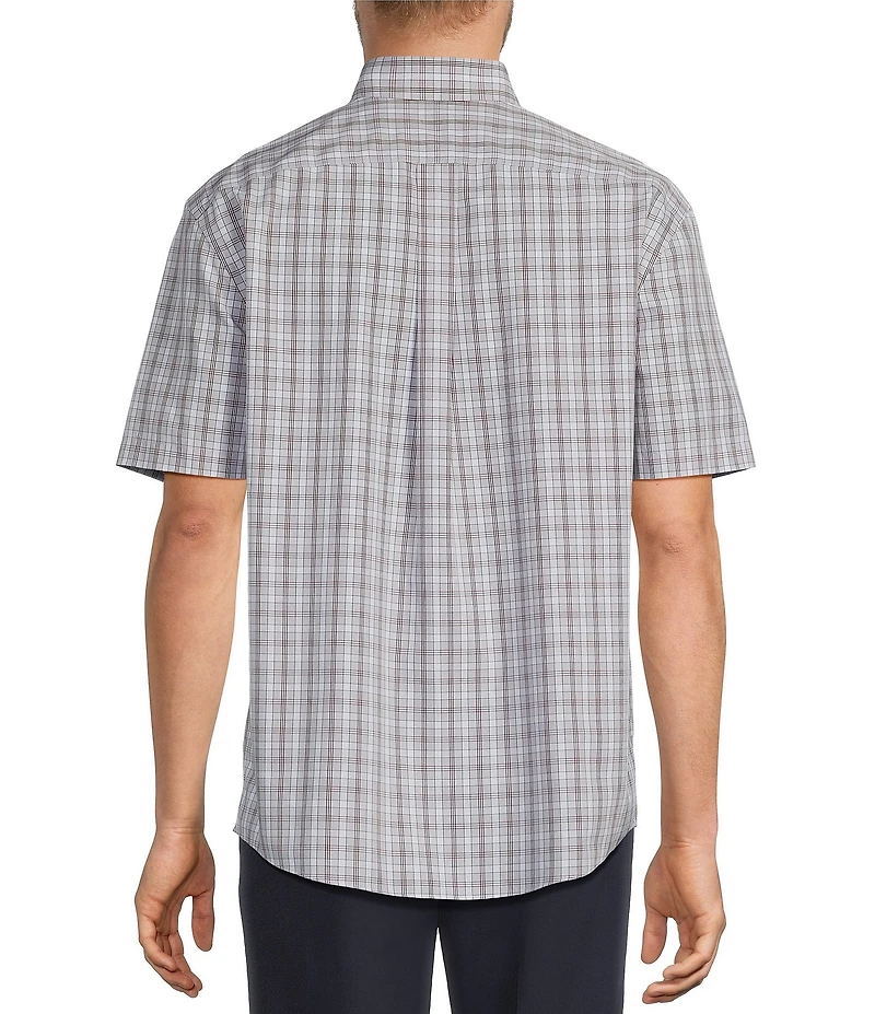 Gold Label Roundtree & Yorke Big & Tall Non-Iron Short Sleeve Medium Plaid Poplin Sport Shirt