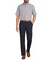 Gold Label Roundtree & Yorke Big & Tall Non-Iron Short Sleeve Medium Plaid Poplin Sport Shirt