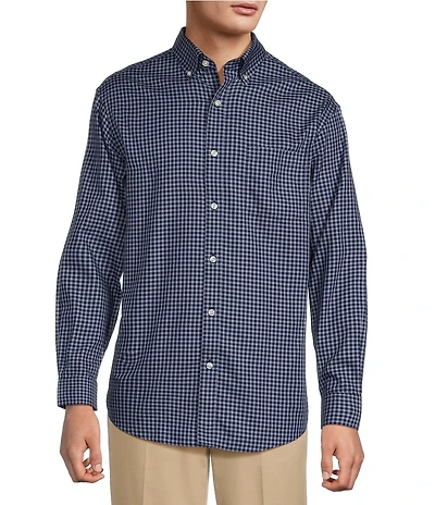 Gold Label Roundtree & Yorke Big & Tall Non-Iron Small Plaid Twill Sport Shirt