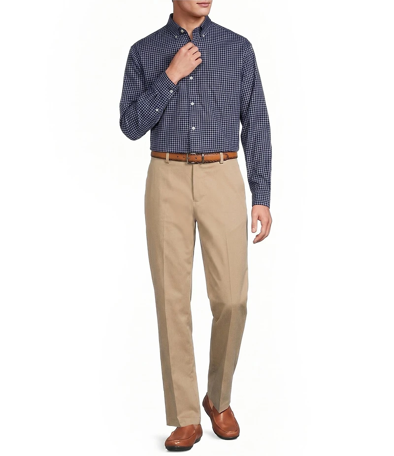 Gold Label Roundtree & Yorke Big & Tall Non-Iron Small Plaid Twill Sport Shirt