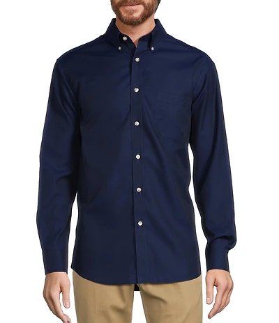 Gold Label Roundtree & Yorke Big & Tall Non-Iron Button-Down Collar Solid Dobby Sport Shirt