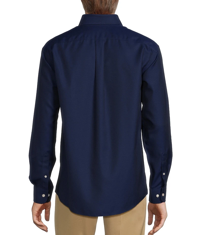 Gold Label Roundtree & Yorke Big & Tall Non-Iron Button-Down Collar Solid Dobby Sport Shirt