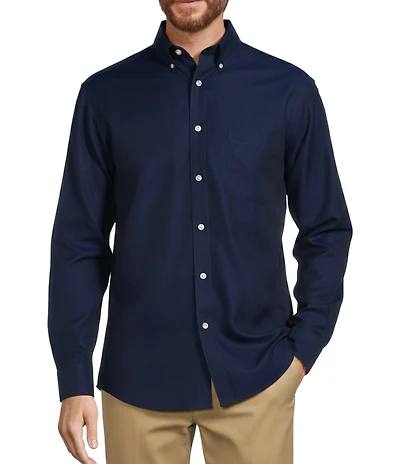 Gold Label Roundtree & Yorke Big & Tall Non-Iron Button-Down Collar Solid Dobby Sport Shirt