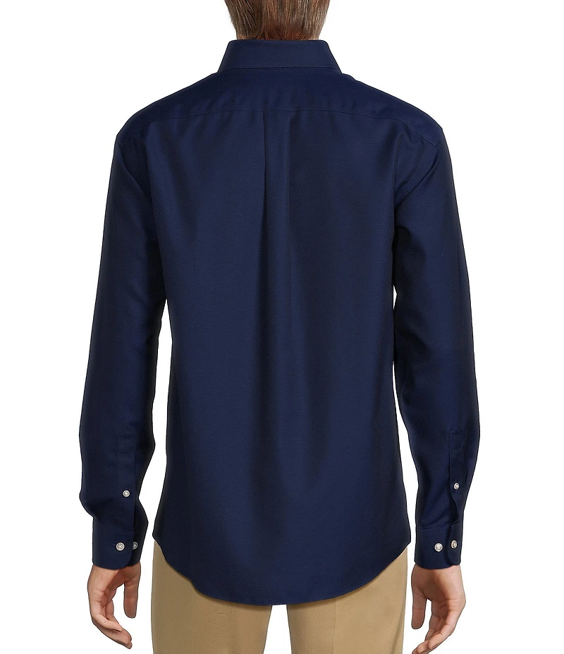 Gold Label Roundtree & Yorke Big & Tall Non-Iron Button-Down Collar Solid Dobby Sport Shirt