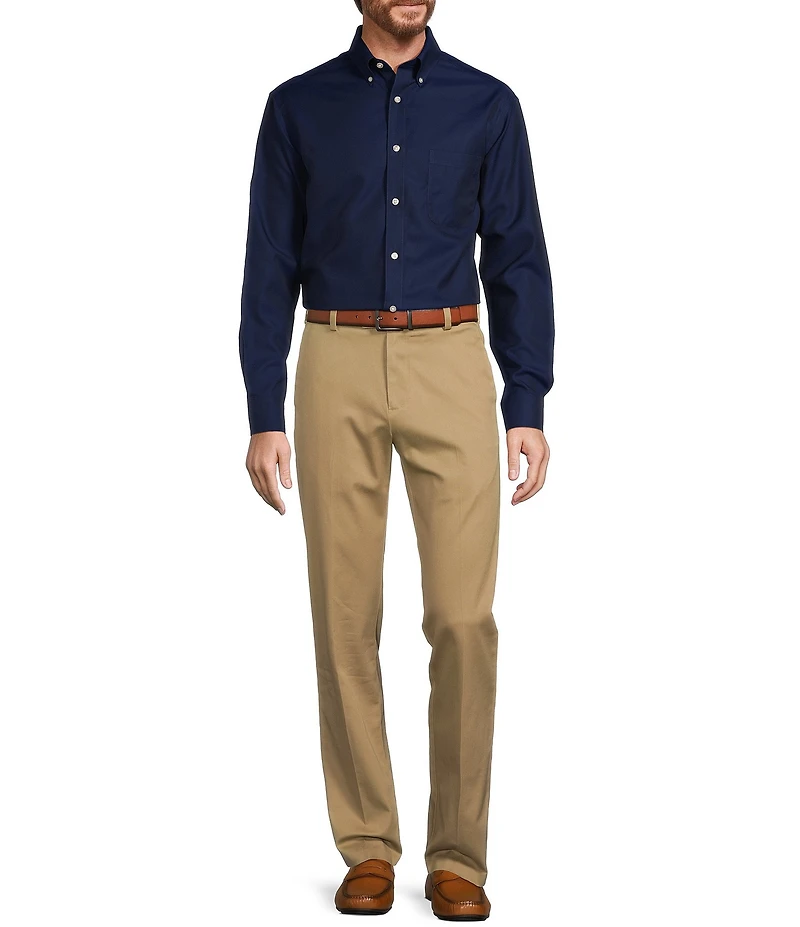 Gold Label Roundtree & Yorke Big & Tall Non-Iron Button-Down Collar Solid Dobby Sport Shirt