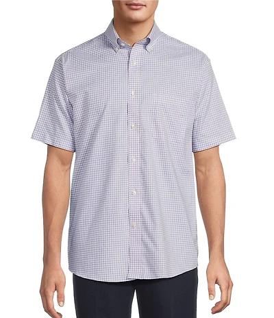 Gold Label Roundtree & Yorke Big & Tall Non-Iron Short Sleeve Small Plaid Sport Shirt