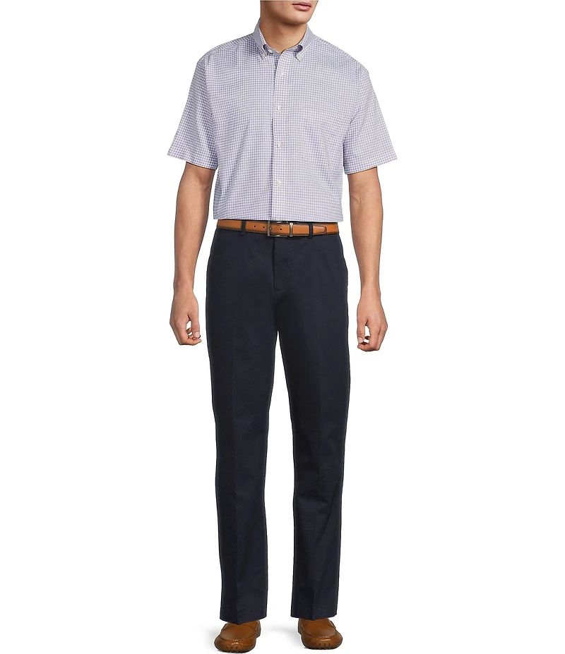 Gold Label Roundtree & Yorke Big & Tall Non-Iron Short Sleeve Small Plaid Sport Shirt