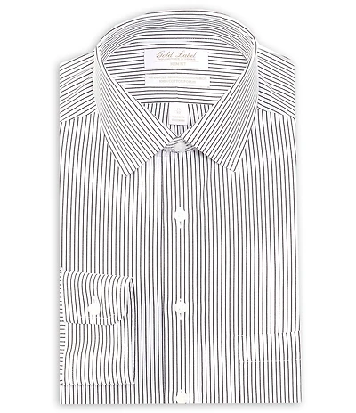 Gold Label Roundtree & Yorke Big & Tall Slim Non-Iron Point Collar Heavy Poplin Stripe Dress Shirt