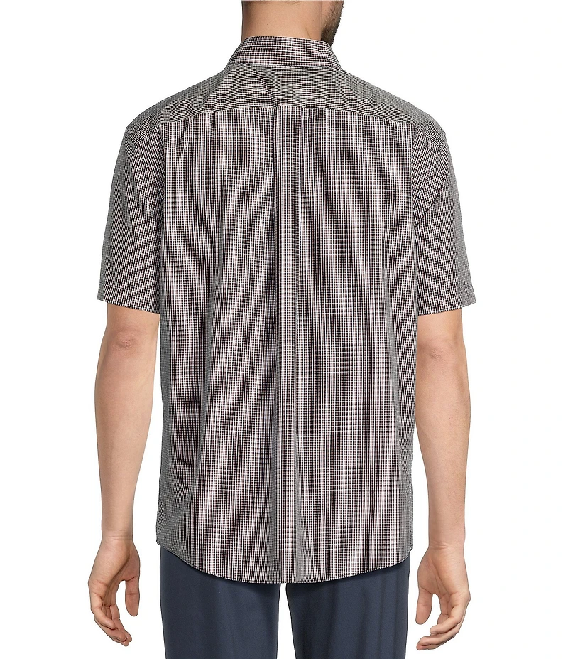 Gold Label Roundtree & Yorke Full Fit Non-Iron Short Sleeve Mini Plaid Poplin Sport Shirt