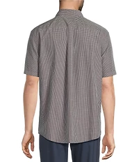 Gold Label Roundtree & Yorke Full Fit Non-Iron Short Sleeve Mini Plaid Poplin Sport Shirt