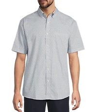 Gold Label Roundtree & Yorke Full Fit Non-Iron Short Sleeve Leaf Print Poplin Sport Shirt