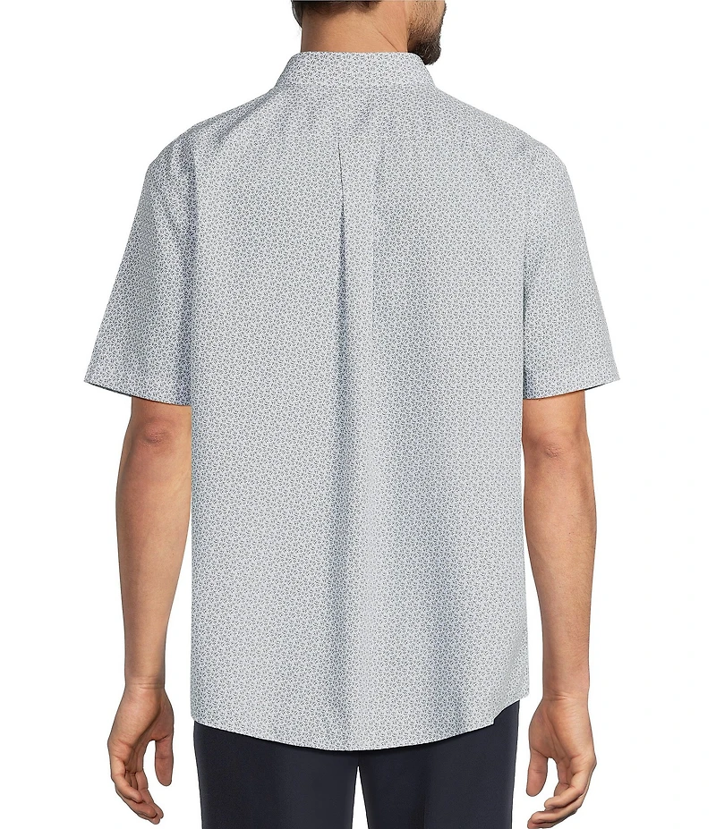 Gold Label Roundtree & Yorke Full Fit Non-Iron Short Sleeve Leaf Print Poplin Sport Shirt