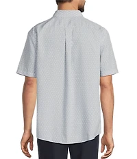 Gold Label Roundtree & Yorke Full Fit Non-Iron Short Sleeve Leaf Print Poplin Sport Shirt