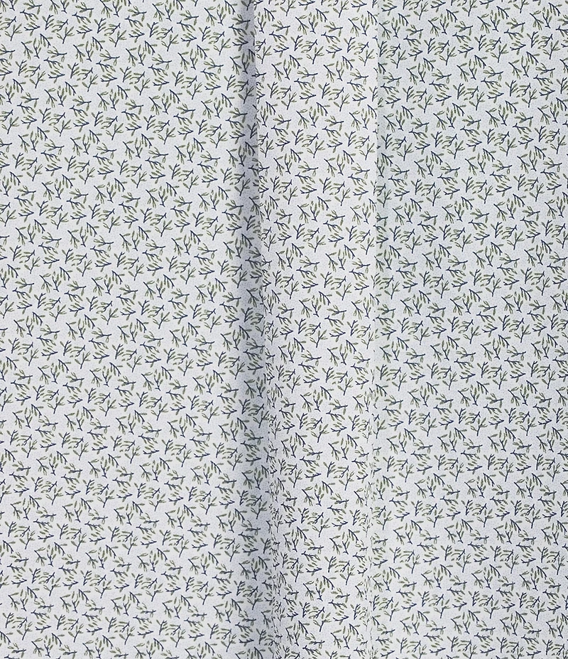 Gold Label Roundtree & Yorke Full Fit Non-Iron Short Sleeve Leaf Print Poplin Sport Shirt