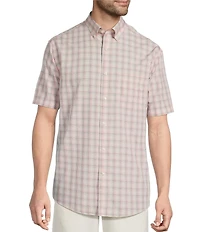 Gold Label Roundtree & Yorke Full Fit Non-Iron Short Sleeve Medium Plaid Poplin Sport Shirt