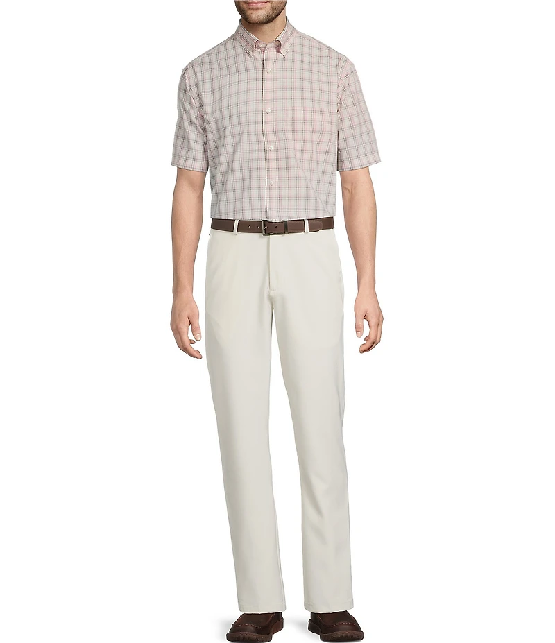 Gold Label Roundtree & Yorke Full Fit Non-Iron Short Sleeve Medium Plaid Poplin Sport Shirt