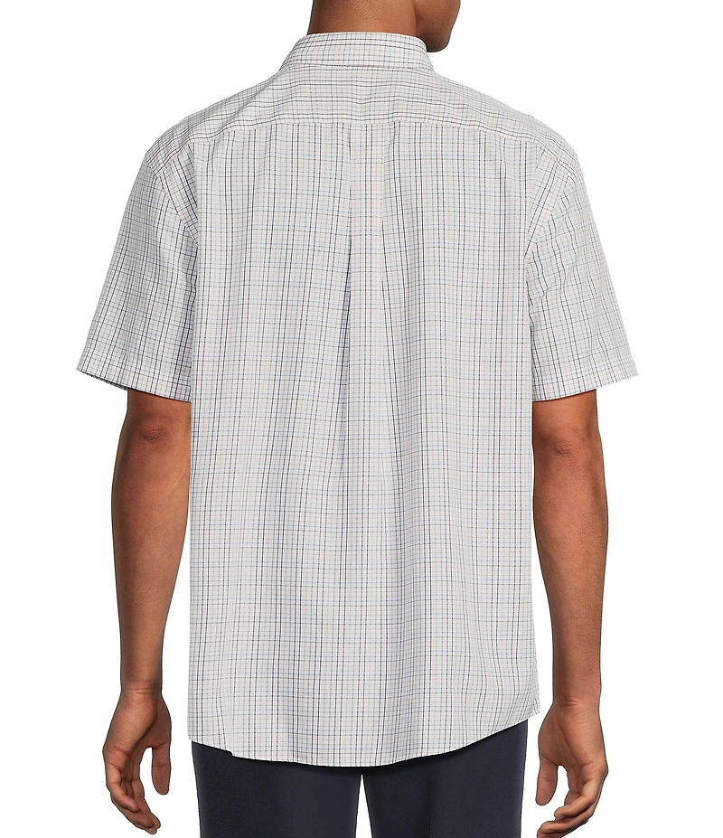 Gold Label Roundtree & Yorke Full Fit Non-Iron Short Sleeve Small Plaid Poplin Sport Shirt
