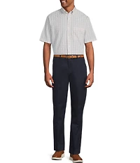 Gold Label Roundtree & Yorke Full Fit Non-Iron Short Sleeve Small Plaid Poplin Sport Shirt