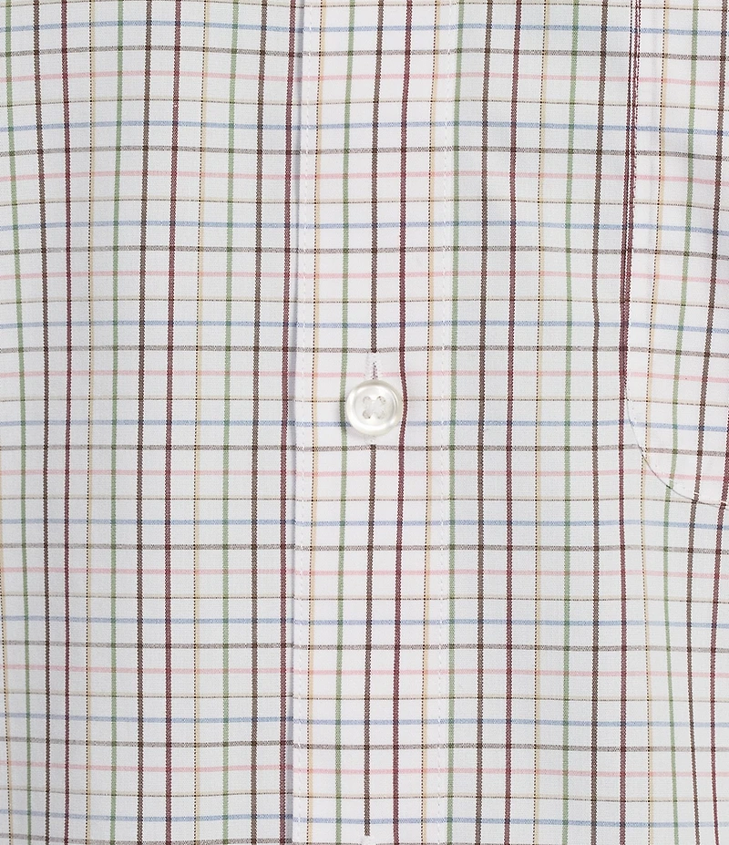 Gold Label Roundtree & Yorke Full Fit Non-Iron Short Sleeve Small Plaid Poplin Sport Shirt