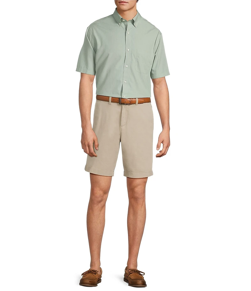 Gold Label Roundtree & Yorke Full Fit Non-Iron Short Sleeve Solid Dobby Sport Shirt