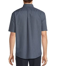 Gold Label Roundtree & Yorke Full Fit Non-Iron Short Sleeve Square Print Poplin Sport Shirt