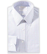 Gold Label Roundtree & Yorke Garret Fitted Non-Iron Point Collar Checked Dress Shirt