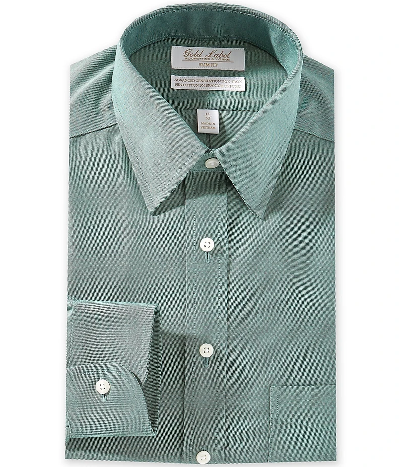 Gold Label Roundtree & Yorke Garrett Slim Fit Non-Iron Point Collar Oxford Dress Shirt