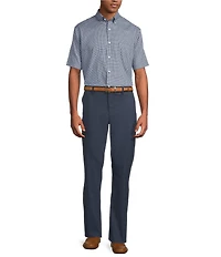 Gold Label Roundtree & Yorke Non-Iron Button Down Collar Short Sleeve Small Plaid Sport Shirt