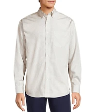 Gold Label Roundtree & Yorke Non-Iron Long Sleeve Bean Print Sport Shirt