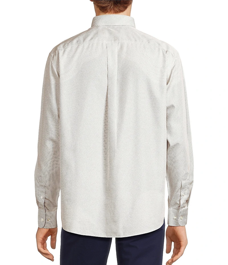 Gold Label Roundtree & Yorke Non-Iron Long Sleeve Bean Print Sport Shirt