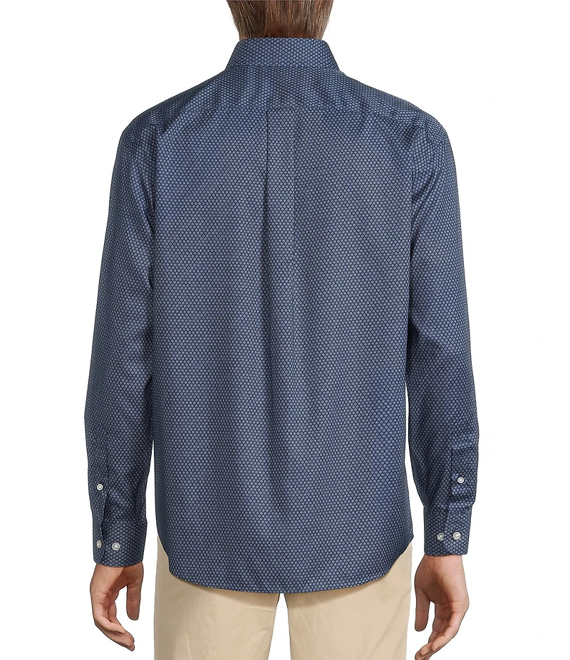 Gold Label Roundtree & Yorke Non-iron Long Sleeve Diamond Print Sport Shirt