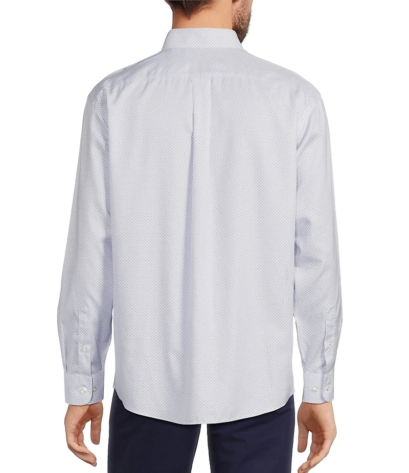 Gold Label Roundtree & Yorke Non-Iron Long Sleeve Geo Dot Print Sport Shirt