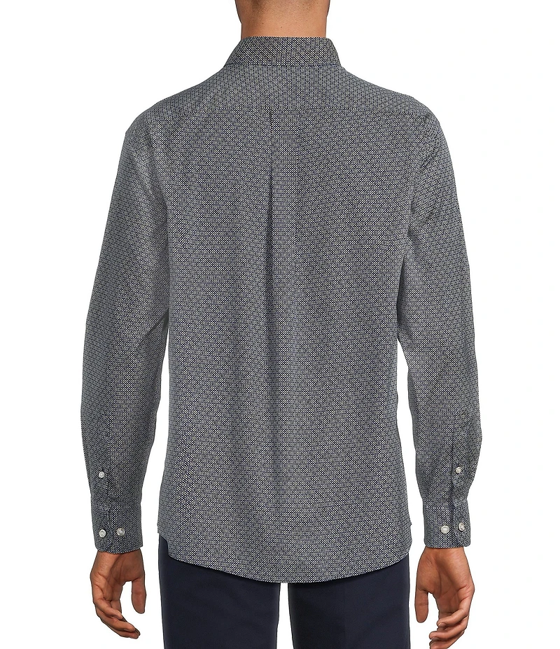 Gold Label Roundtree & Yorke Non-Iron Long Sleeve Geo Print Sport Shirt