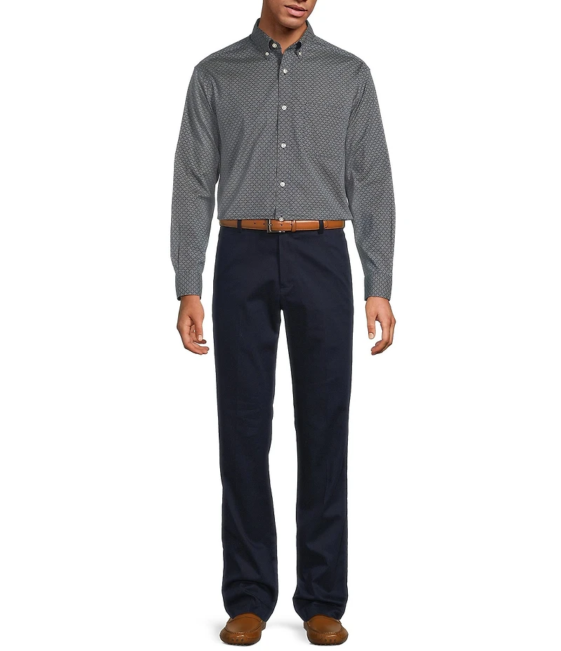 Gold Label Roundtree & Yorke Non-Iron Long Sleeve Geo Print Sport Shirt