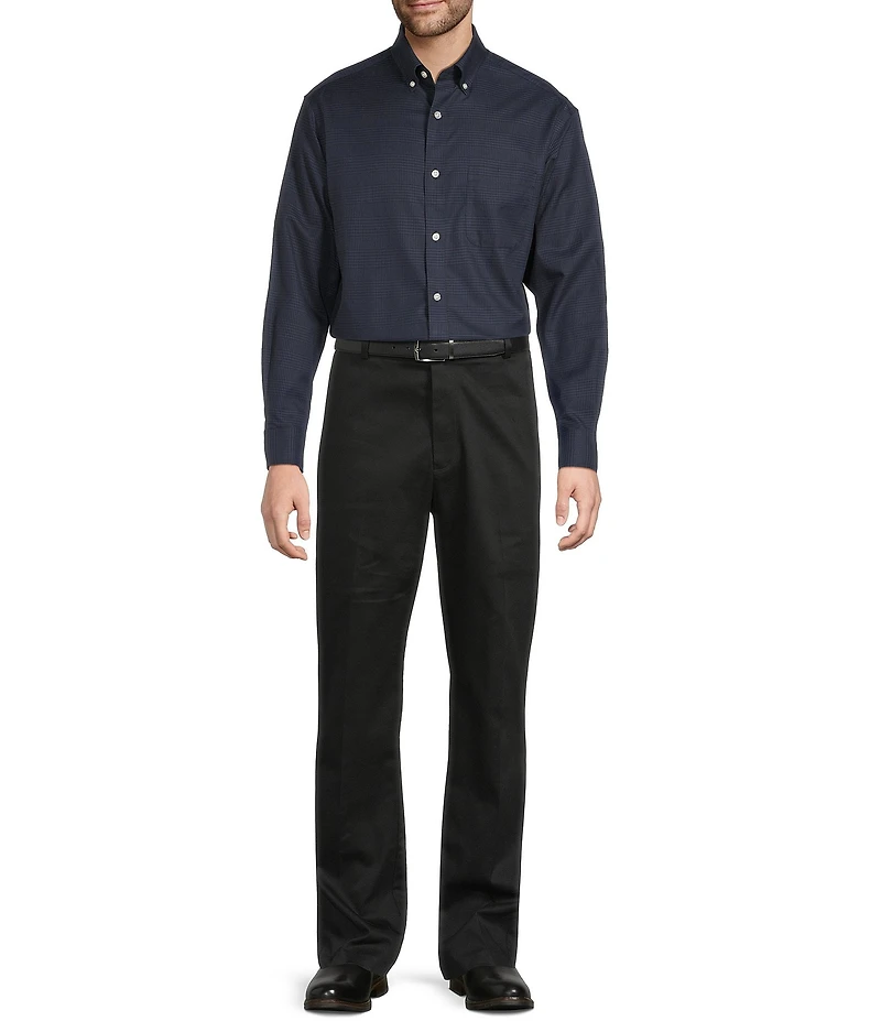 Gold Label Roundtree & Yorke Non-Iron Long Sleeve Glen Plaid Twill Sport Shirt