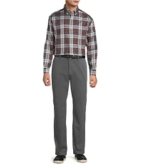 Gold Label Roundtree & Yorke Non-Iron Long Sleeve Plaid Jaspe Sport Shirt