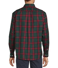 Gold Label Roundtree & Yorke Non-Iron Long Sleeve Large Plaid Jaspe Sport Shirt