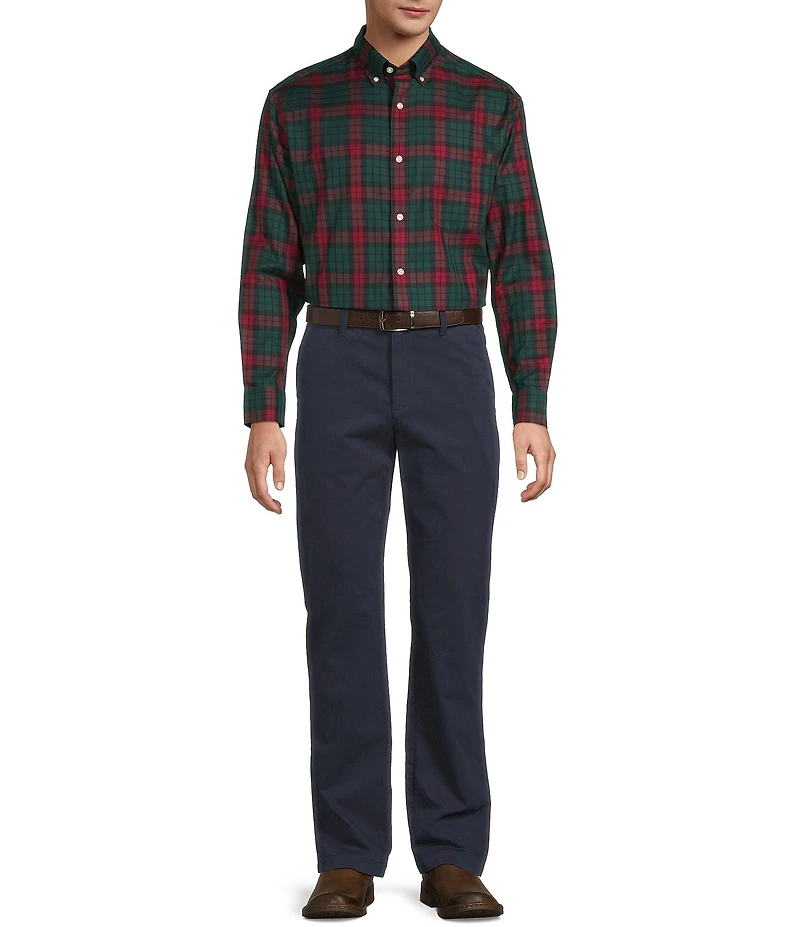 Gold Label Roundtree & Yorke Non-Iron Long Sleeve Large Plaid Jaspe Sport Shirt