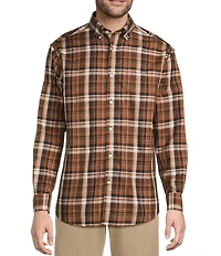 Gold Label Roundtree & Yorke Non-Iron Long Sleeve Plaid Twill Sport Shirt