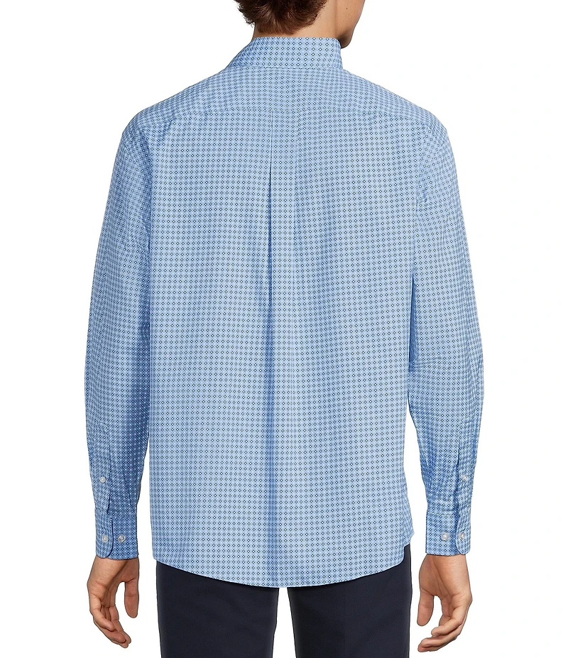 Gold Label Roundtree & Yorke Non-Iron Long Sleeve Medallion Print Sport Shirt