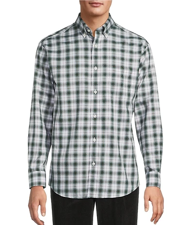 Gold Label Roundtree & Yorke Non-Iron Long Sleeve Medium Plaid Sport Shirt