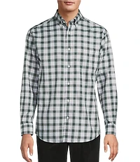 Gold Label Roundtree & Yorke Non-Iron Long Sleeve Medium Plaid Sport Shirt