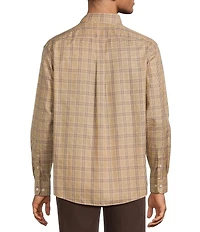 Gold Label Roundtree & Yorke Non-Iron Long Sleeve Plaid Twill Sport Shirt
