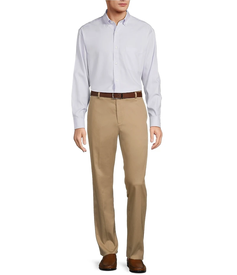 Gold Label Roundtree & Yorke Non-Iron Long Sleeve Micro Houndstooth Dobby Sport Shirt