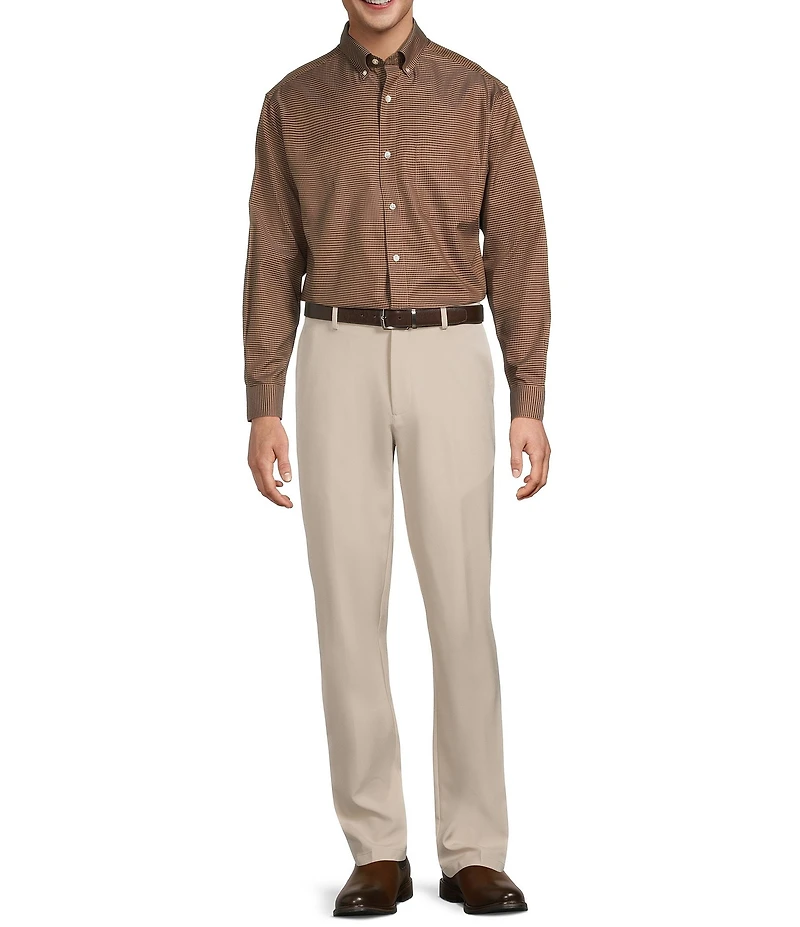 Gold Label Roundtree & Yorke Non-Iron Long Sleeve Mini Check Twill Sport Shirt