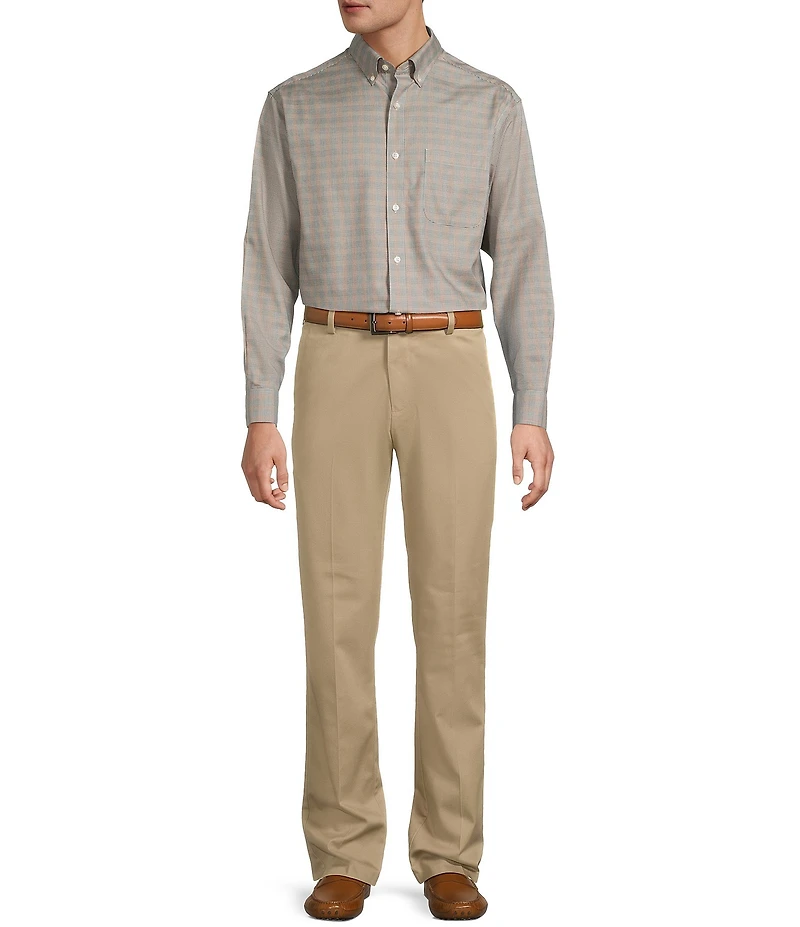 Gold Label Roundtree & Yorke Non-Iron Long Sleeve Multi Plaid Twill Sport Shirt