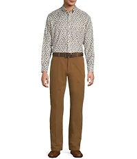 Gold Label Roundtree & Yorke Non-Iron Long Sleeve Paisley Print Twill Sport Shirt